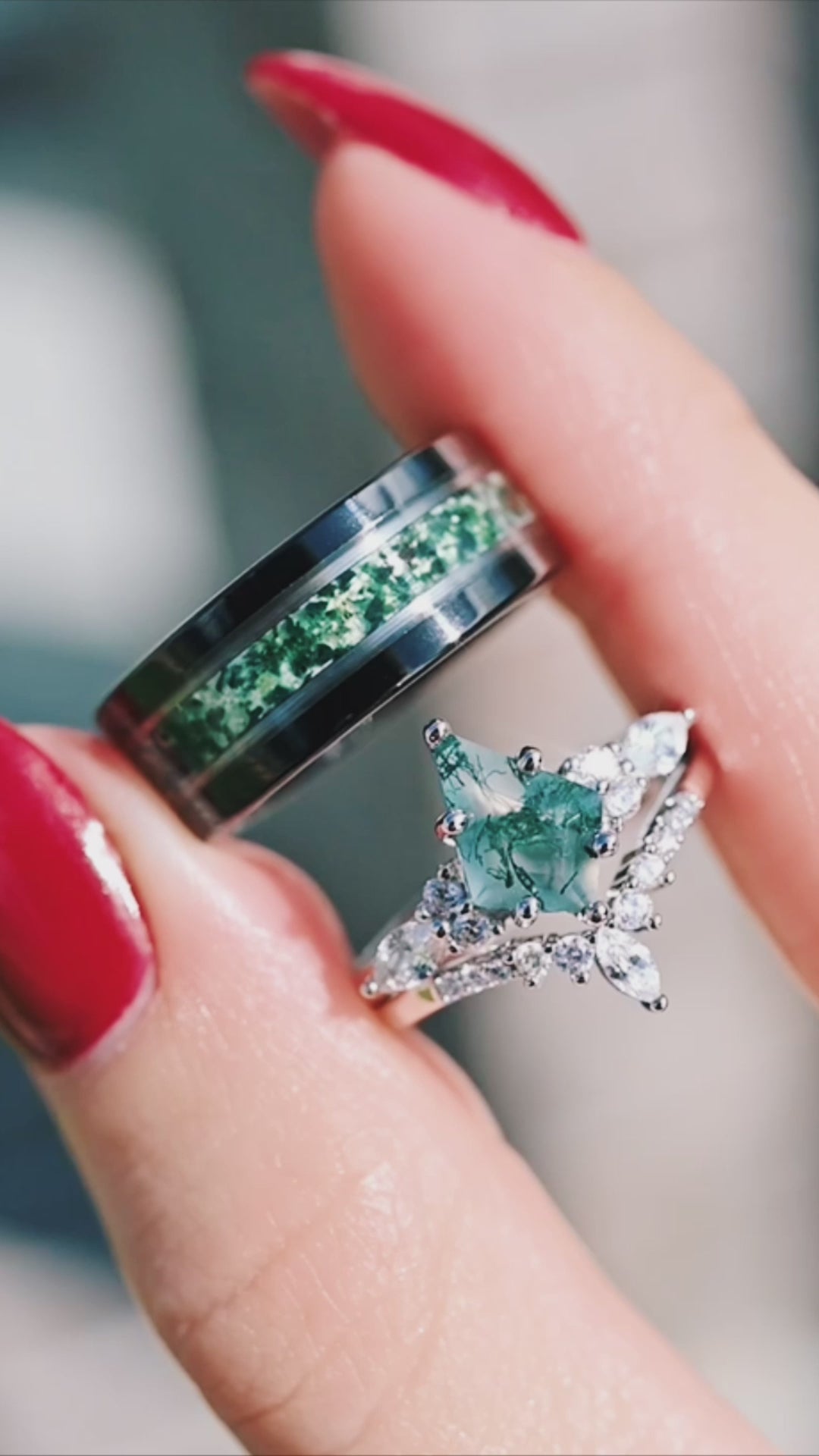 Skye Kite™ Moss Agate Couples Ring