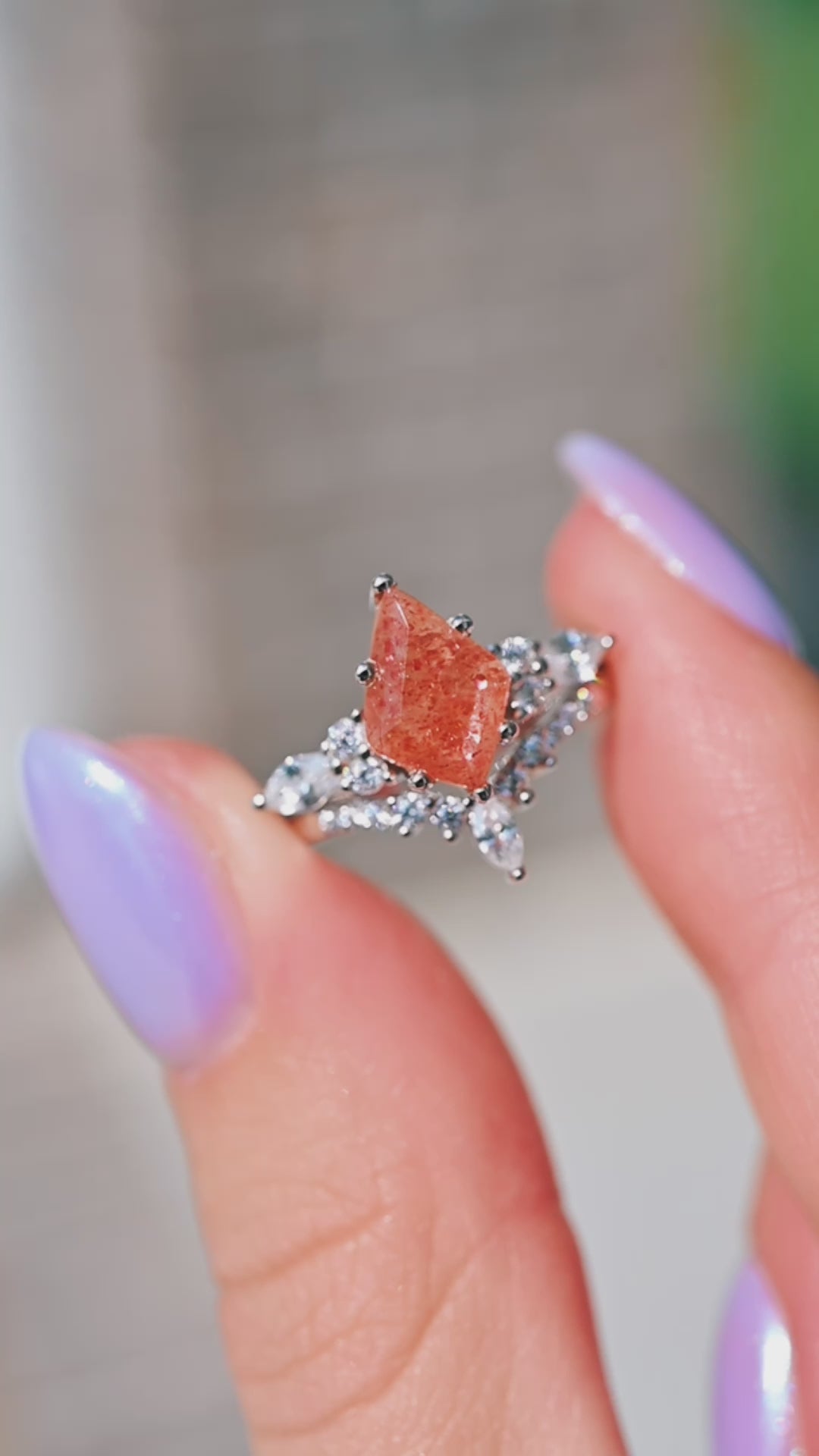 Skye Kite™  Natural Sunstone Ring Set- Sterling Silver