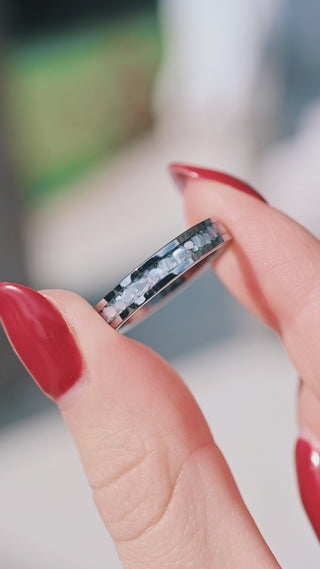 pearl wedding band Aquamarise