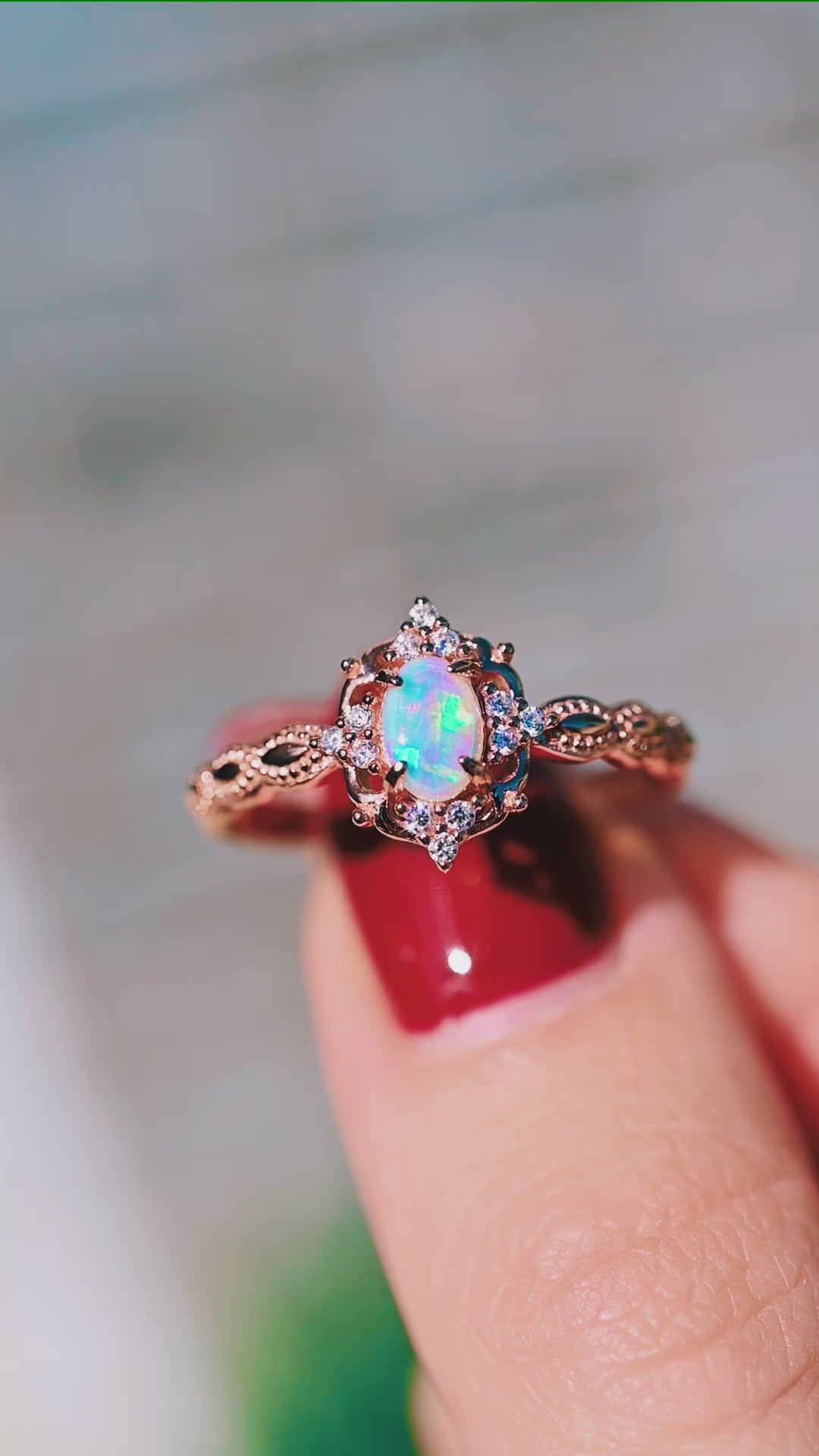 Gorgeous Vintage STS buy Opal Sterling Silver & Vermeil Ring