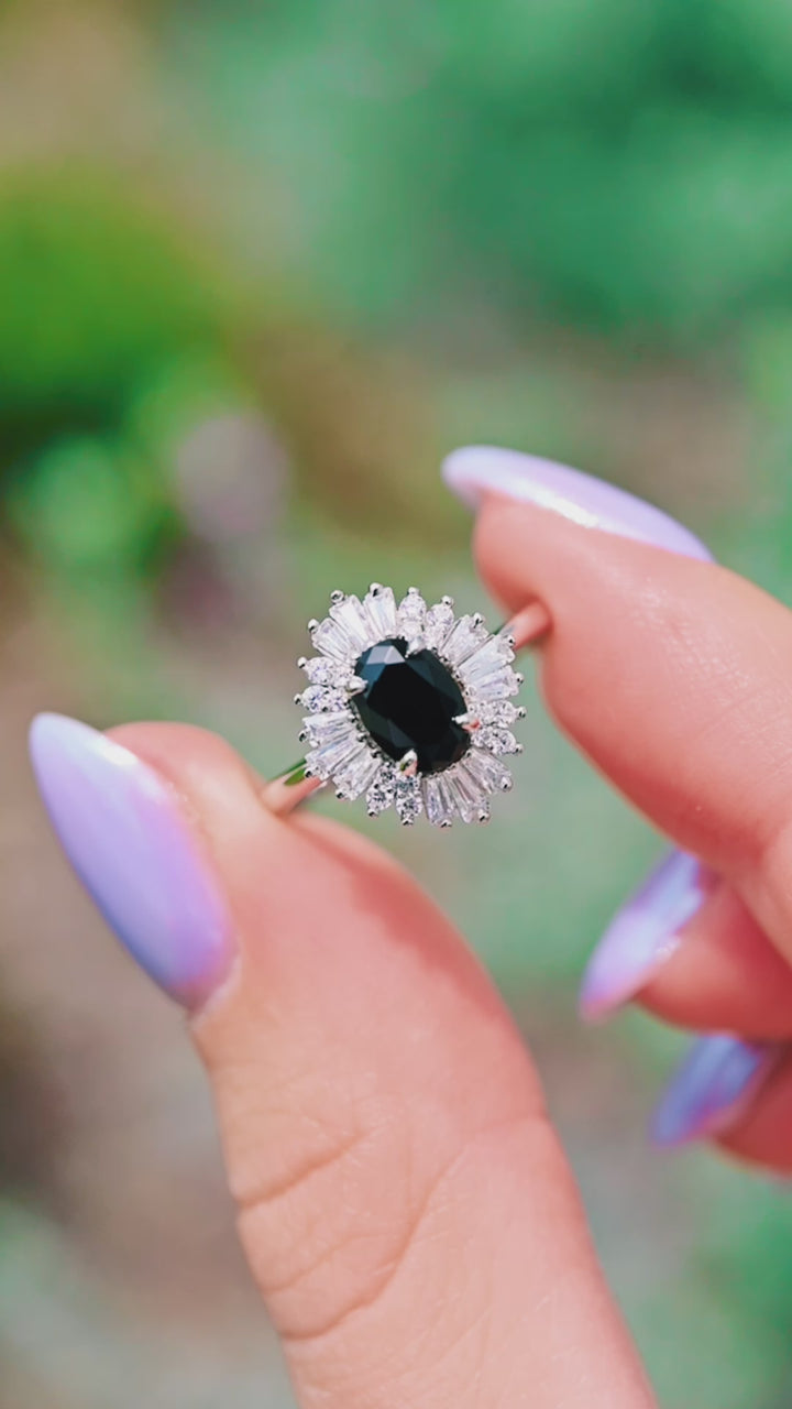 Victoria Black Onyx Ring- Sterling Silver