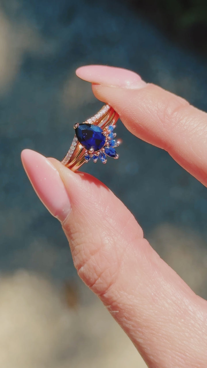 Dakota Sapphire Ring- 14K Rose Gold Vermeil