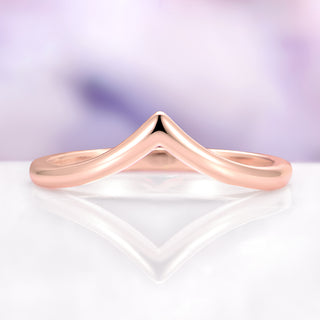 rose gold chevron wedding band