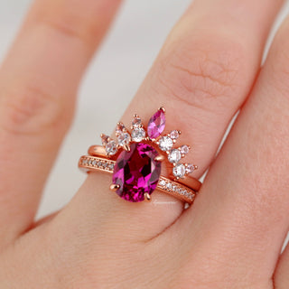 Ava Pink Tourmaline Engagement Ring in 14K Rose Gold Vermeil