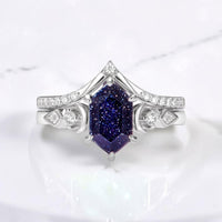 Starry Night celestial engagement ring by Aquamarise shown in a ring style banner