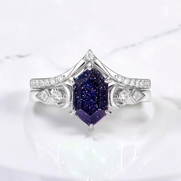 Starry Night celestial engagement ring by Aquamarise shown in a ring style banner