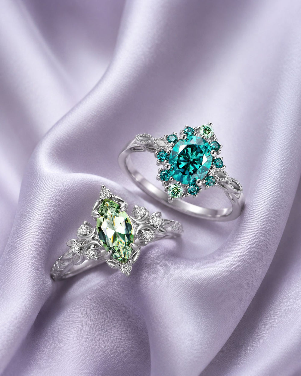 Three stone engagement ring