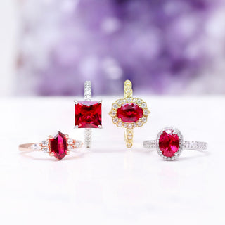 three red ruby july birthstone rings banner square