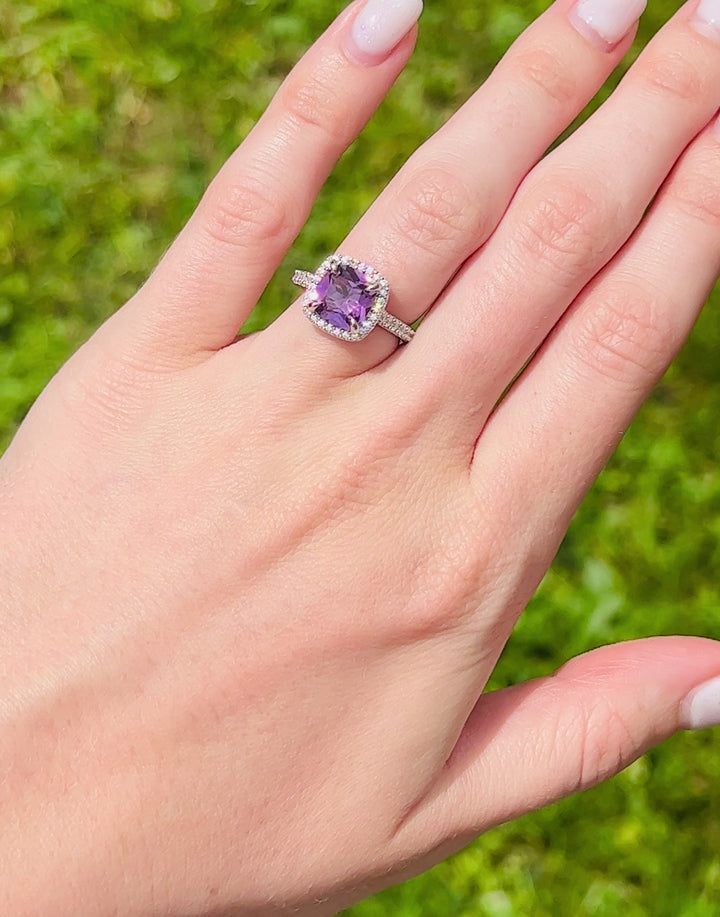 Belle Amethyst Ring- Sterling Silver