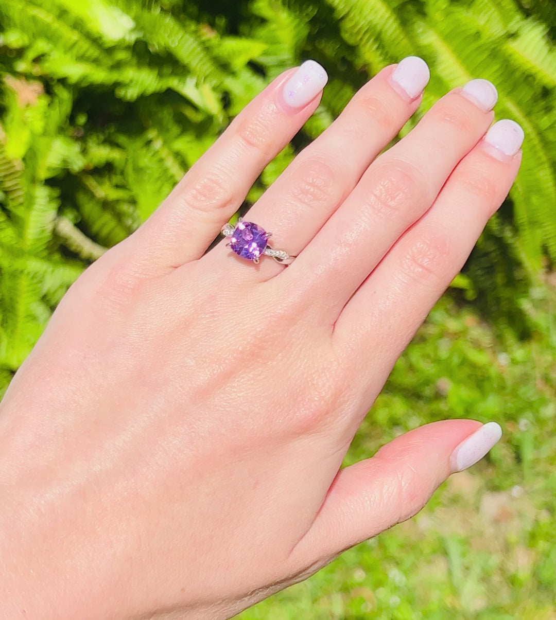 Sophia Amethyst Ring-  Sterling Silver