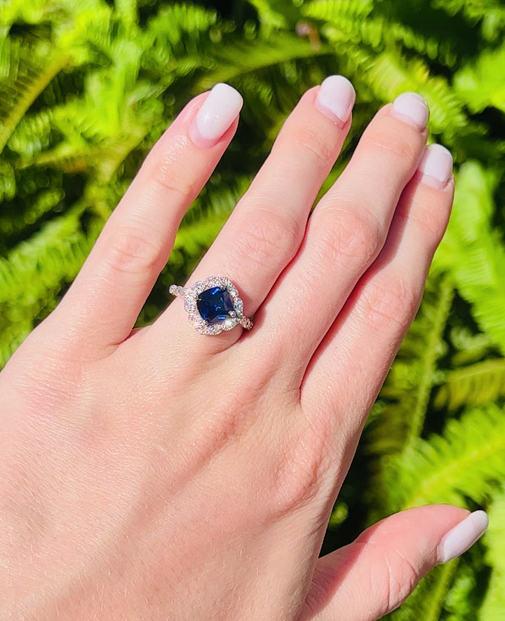 Luxe Sapphire Ring -Sterling Silver