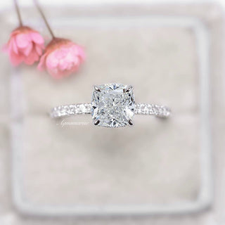Cushion Cut Lab-Grown Diamond Engagement Ring- 14K White Gold (IGI Certified)