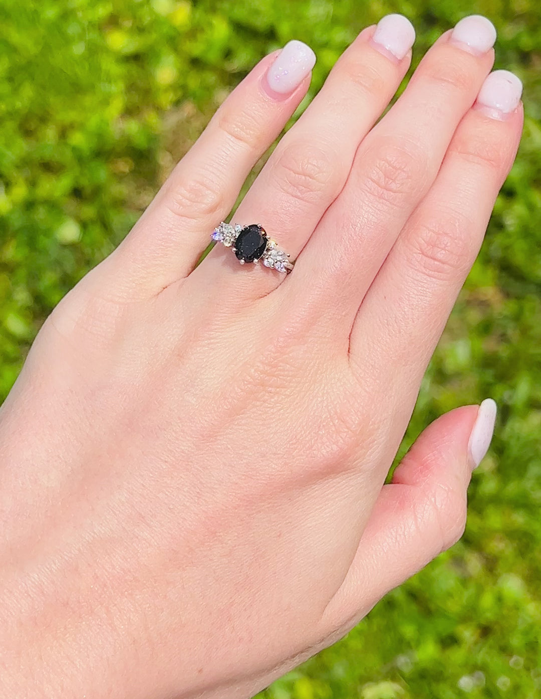 Lily Galaxy Sandstone Ring- Sterling Silver