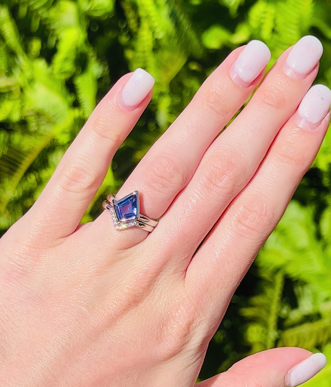 Kite Tanzanite Ring Set- Sterling Silver