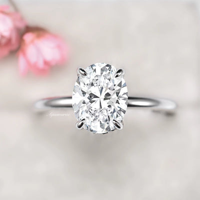 1.5CT Solitaire Diamond Engagement Ring- Sterling Silver