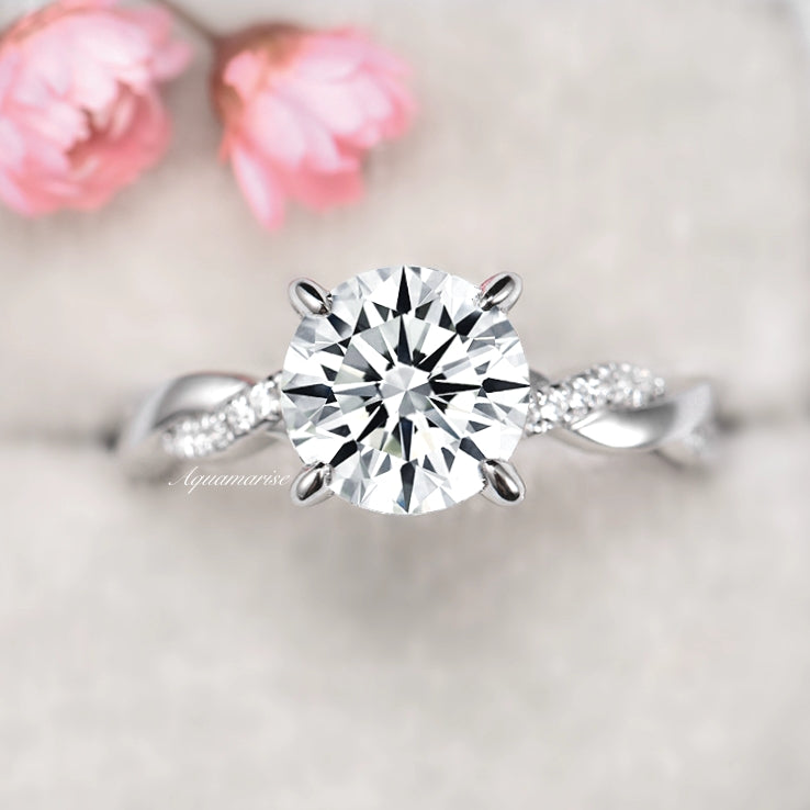 Sophia Moissanite Engagement Ring- 14K White Gold