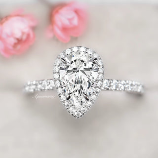 Elodie Moissanite Engagement Ring in 14K White Gold