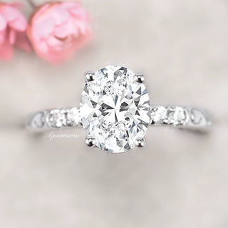 Bliss Moissanite Engagement Ring in 14K White Gold