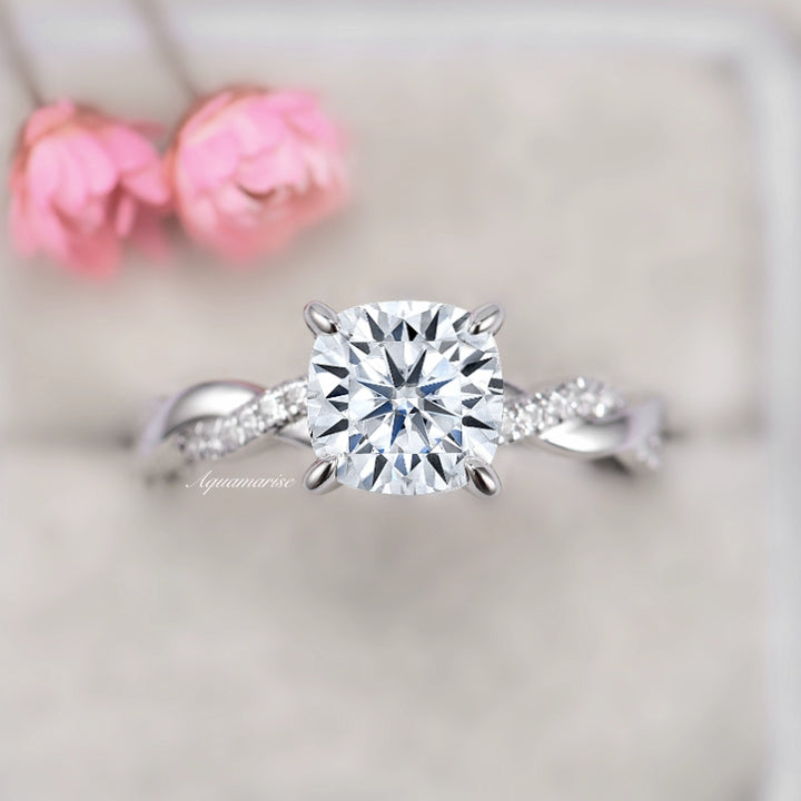 Sophia Moissanite Engagement Ring- 14K White Gold