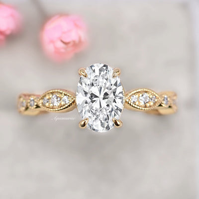 Kylie Diamond Engagement Ring- 14K Yellow Gold Vermeil