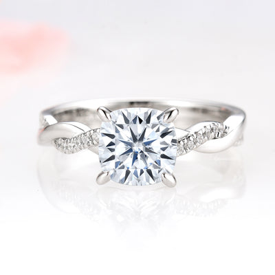 Sophia Moissanite Engagement Ring- 14K White Gold