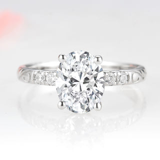 Bliss Moissanite Engagement Ring in 14K White Gold