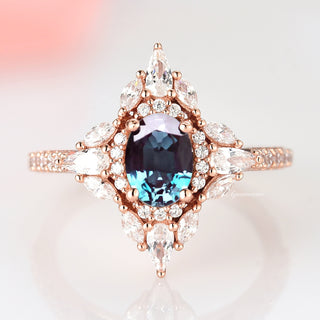Stella Alexandrite Ring- 14K Rose Gold Vermeil