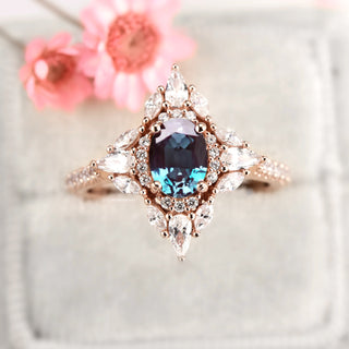 Stella Alexandrite Ring- 14K Rose Gold Vermeil