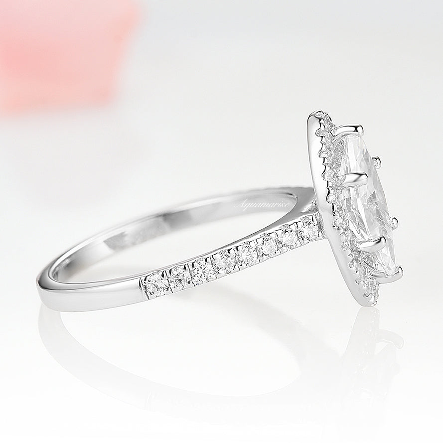 Valeria Marquise Engagement Ring- 14K White Gold