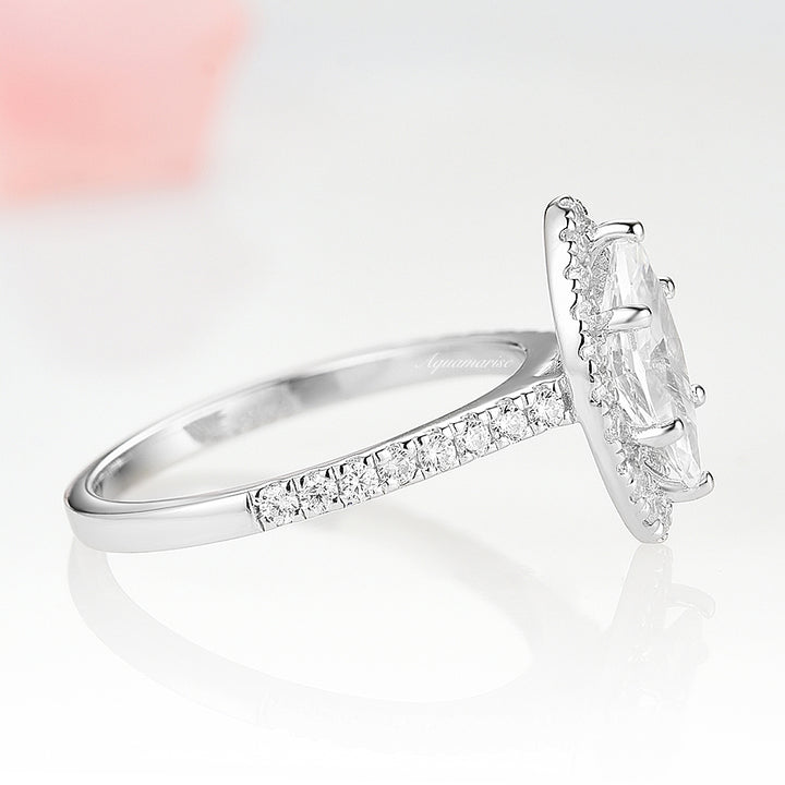 Valeria Marquise Engagement Ring- 14K White Gold