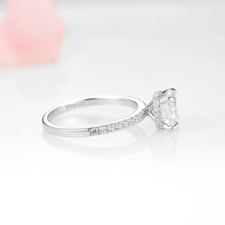 Cushion Cut Lab-Grown Diamond Engagement Ring- 14K White Gold (IGI Certified)