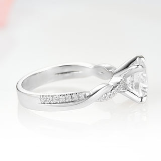 Sophia Round Moissanite Twisted Vine Engagement Ring in 14K White Gold