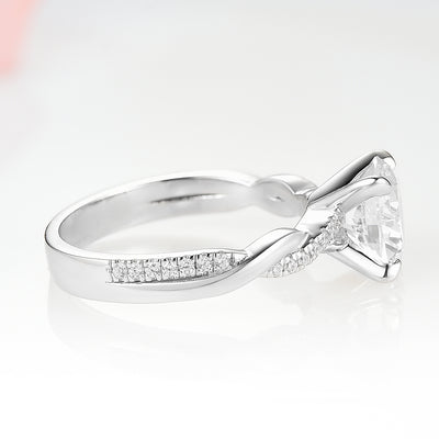 2CT Sophia Moissanite Engagement Ring- 14K White Gold