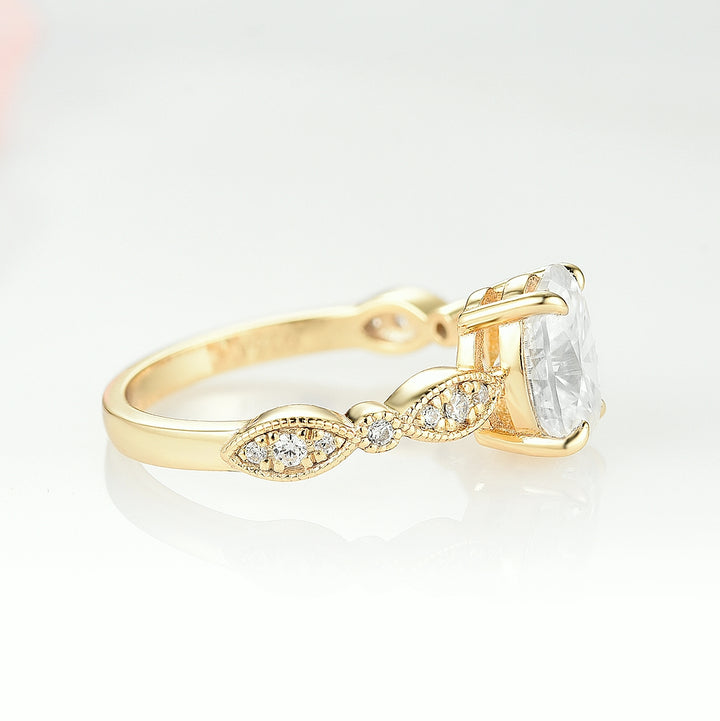 Kylie Engagement Ring- 14K Solid Yellow Gold