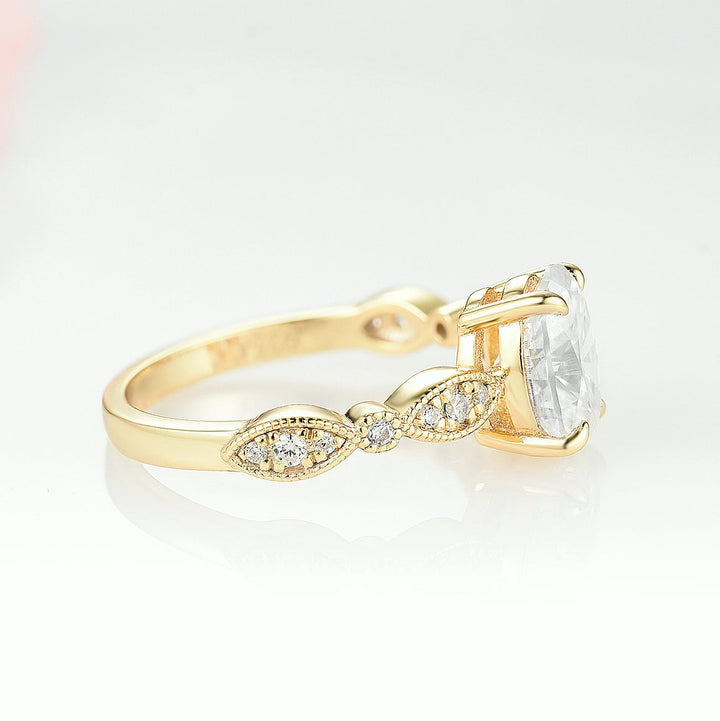 Kylie Diamond (cz) Engagement Ring- 14K Yellow Gold Vermeil