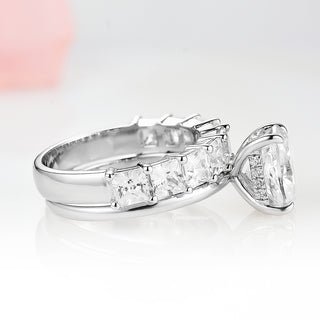 2CT Solitaire Elongated Cushion Cut Moissanite Engagement Ring in 14K White Gold