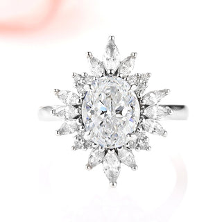 Aurora White Sapphire Ring- Sterling Silver