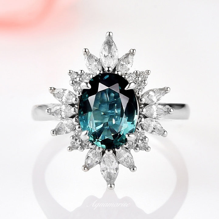 Aurora Natural London Blue Topaz Ring- Sterling Silver