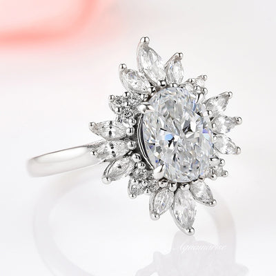 Aurora White Sapphire Ring- Sterling Silver