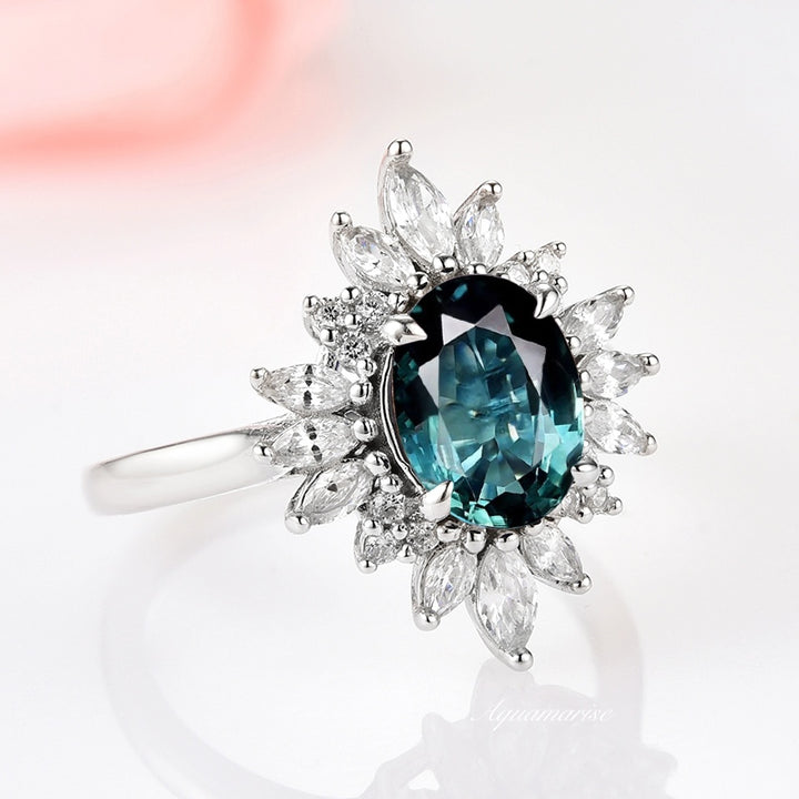 Aurora Natural London Blue Topaz Ring- Sterling Silver