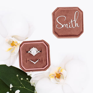 Teardrop Moissanite Engagement Ring Set in 14K White Gold