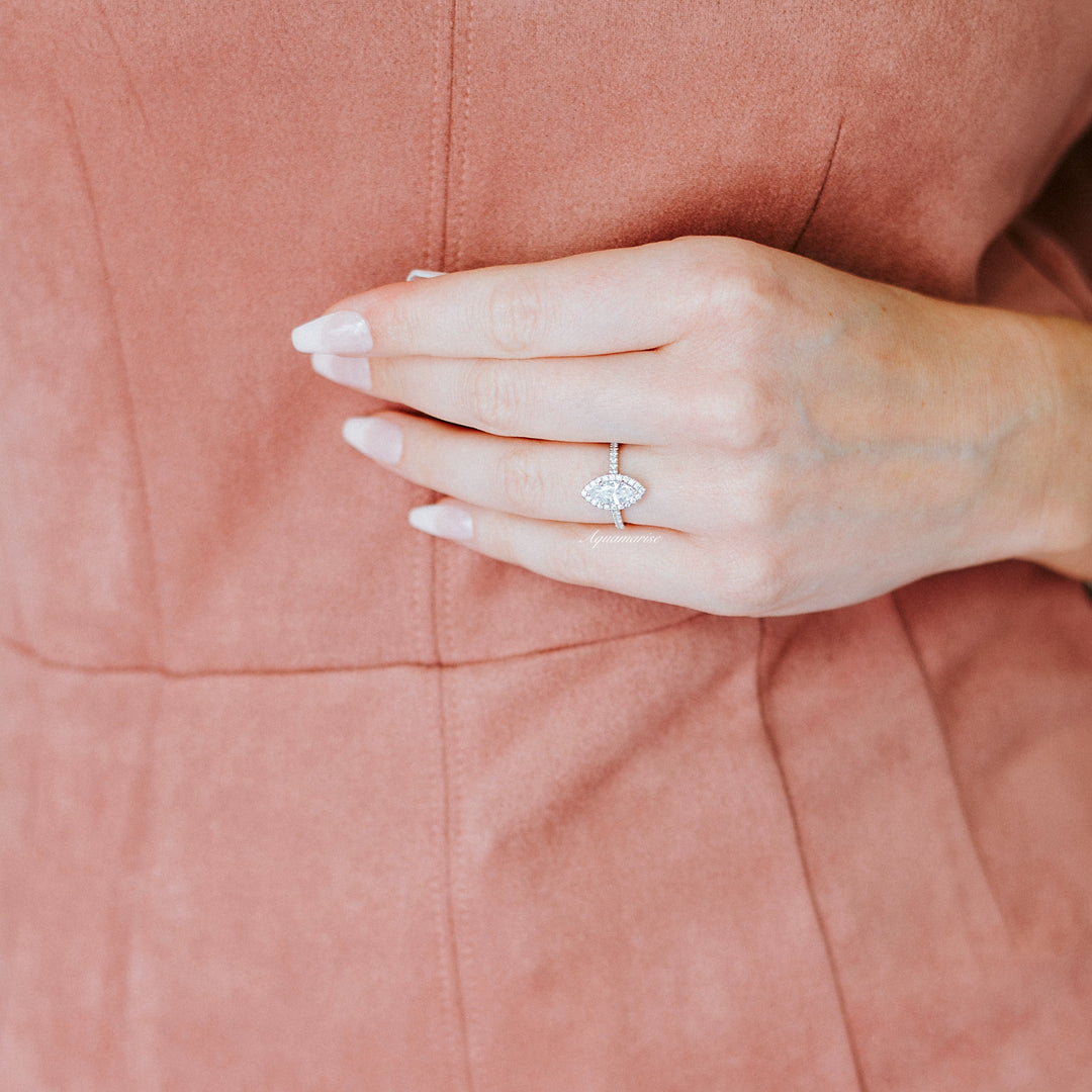 Valeria White Sapphire Ring- Sterling Silver