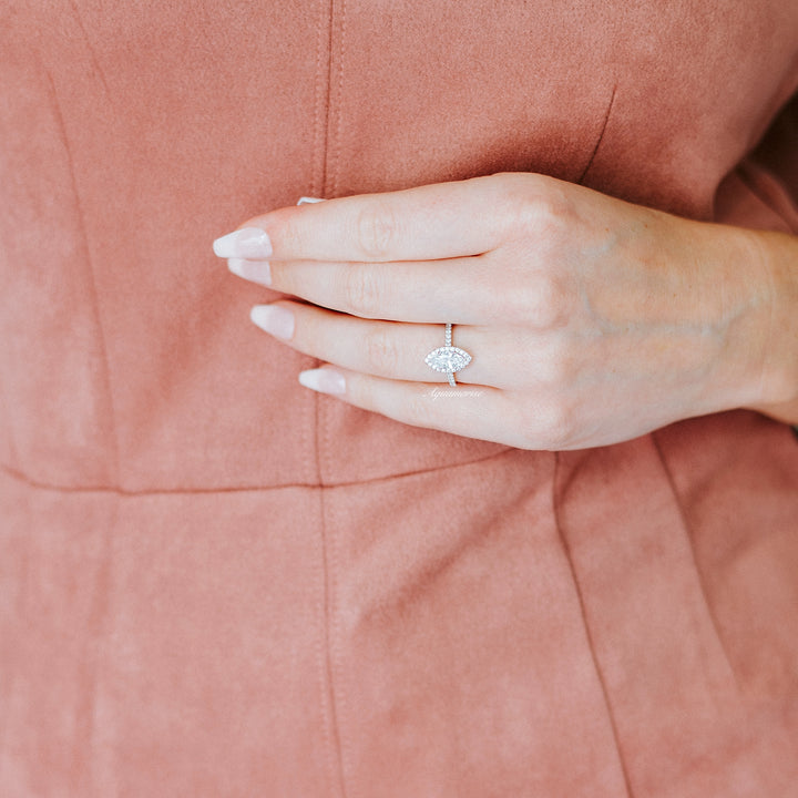 Valeria White Sapphire Ring- Sterling Silver