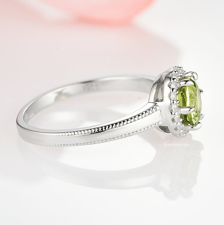 Ella Natural Peridot Ring- Sterling Silver