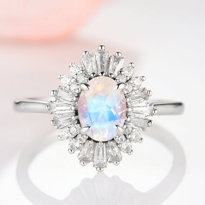 Victoria Natural Moonstone Ring- Sterling Silver