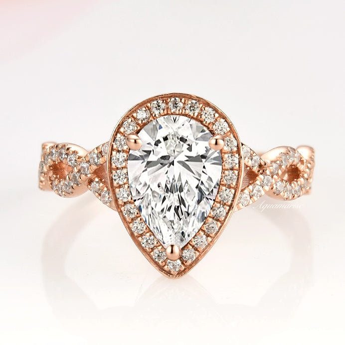 Nouveau Diamond Engagement Ring- 14K Rose Gold Vermeil