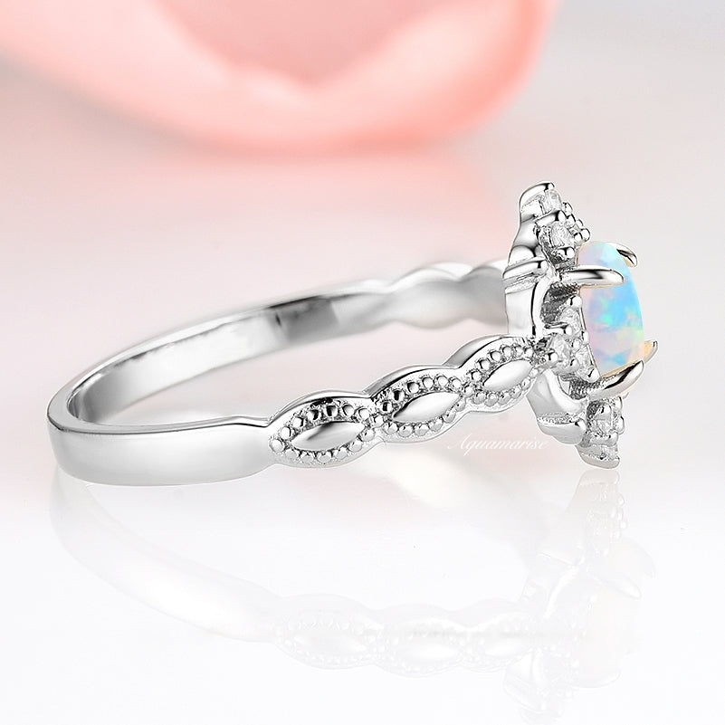Claire Australian Opal Ring- Sterling Silver