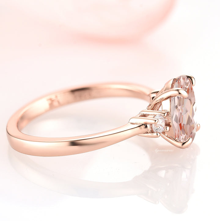 Everly Oval Morganite Ring- 14K Rose Gold Vermeil