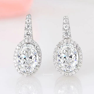 Simulated Diamond Dangle Earrings in Sterling Silver