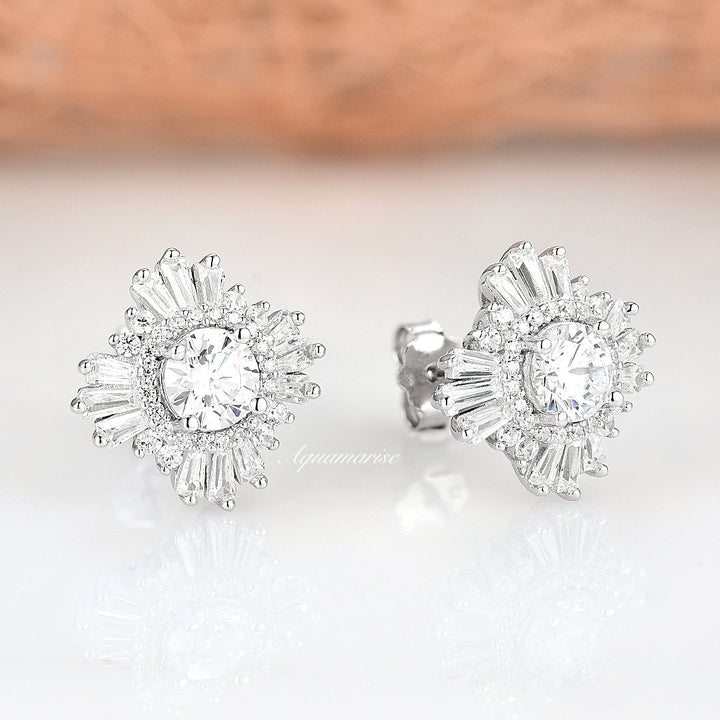 Joelle Diamond Earrings- Sterling Silver